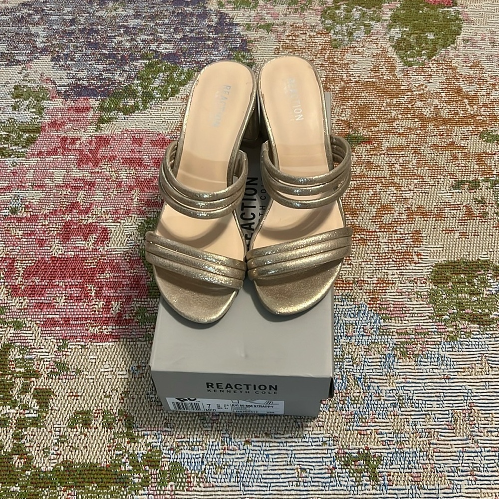 Gold block heel